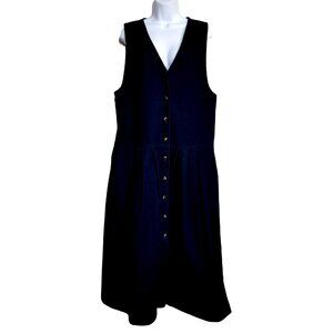 Bechamel vintage women's denim dress 14 jumper dark wash button front NWT
